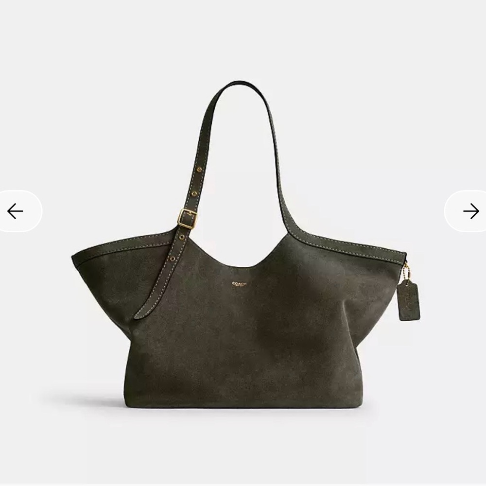 NWT Coach Gramercy Tote in Olive Green Suede